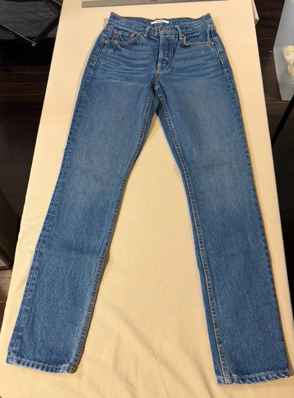 GRLFRND Jeans Womens 23 Blue Denim Karolina High Rise Skinny Button Fly